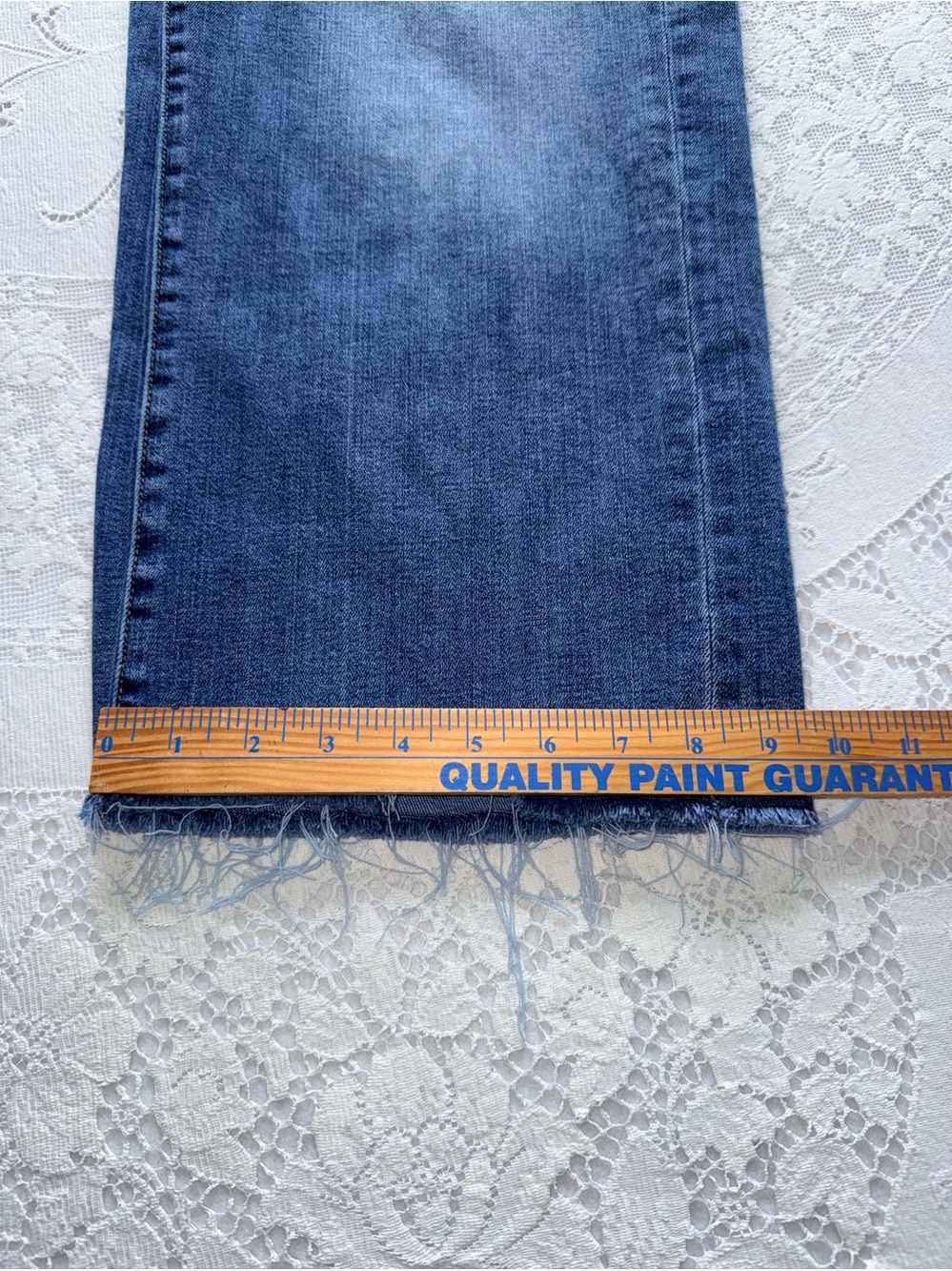 Liverpool woman’s high-rise Wide-Leg raw hem cropped Jeans in Dark‎ Blue 12/31 - Picture 16 of 16